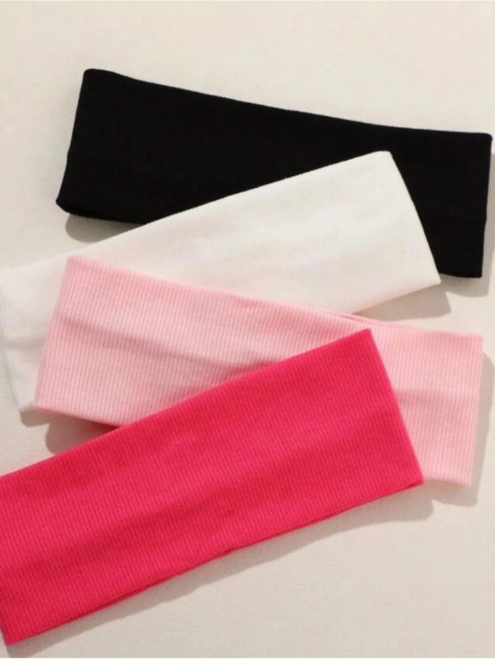 Women’s Stretch Headband Set - Black, White, Light Pink, Hot Pink